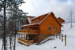 Cabin in snow